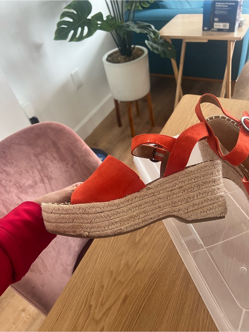 Universal Thread Suede Platform Espadrille Sandals in Orange - Picture 3 of 4